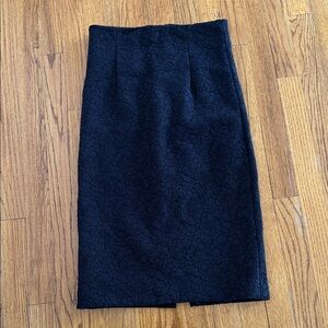 Zara Black Textured Pencil Skirt